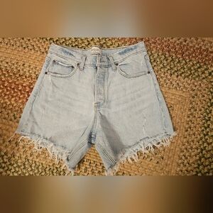 Abercrombie Blue Distressed Jean Shorts High-Waisted